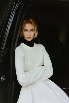 Свитер с украшениями H&M, бежевый