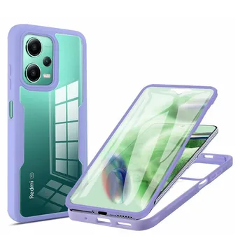 Матовый чехол из ТПУ с поворотом на 360 градусов для Xiaomi Redmi Note 12 Pro Plus 5G Xiaomi 12T 12 13 Lite Poco F5 X5 Pro, прозрачный защитный чехол Redmi Note 12 4G красный