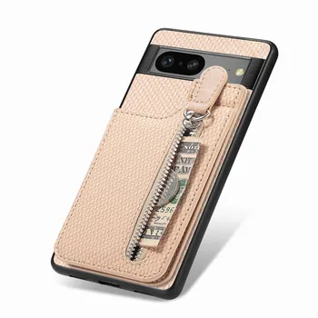 Автомобильный держатель, магнитный чехол для Google Pixel 8 7A Pixel 7 7 Pro, карман для карт, чехол-кошелек на молнии для Google Pixel 6A Pixel 6 6 Pro Google Pixel 7 чёрный