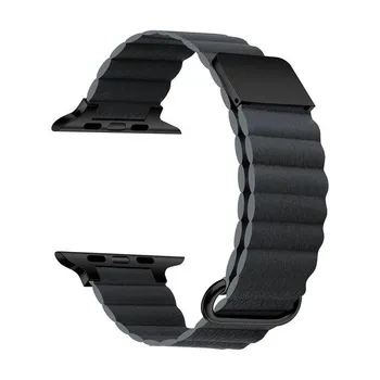 Подходит для ремешка Apple Watch 8 Apple Watch se/ultra/7-го поколения iwatch6 кожаный ремешок с магнитным притяжением и креативностью 38mm40mm41mm зелёный