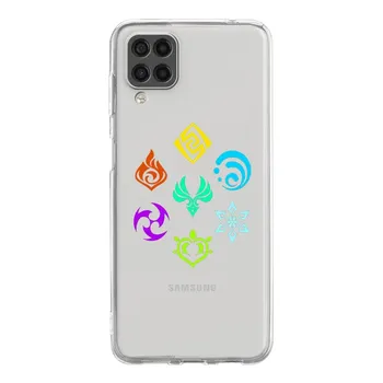 Cute Genshin impact Logo Phone Case For Samsung A51 A71 A21S A12 A11 A31 A41 A01 A03S A13 A33 A73 A53 A52 A32 5G A23 Clear Cover Samsung A32 5G