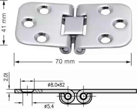 Петля 70х41 мм, нержавеющая, Marine Rocket 4620136032698