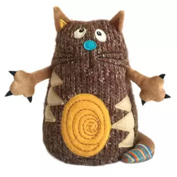 Мягкая игрушка Gulliver Кот Котейка, 15 см коричневый