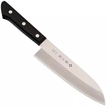 Кухонный Шеф нож Сантоку Tojiro Western Knife F-316, сталь VG-10, рукоять стабилизированная древесина, черный