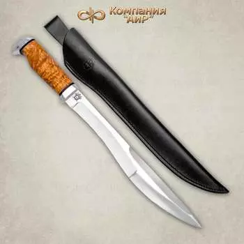 Мачете туристический (разделочный) АиР "Боярин", сталь 95х18, рукоять карельская береза