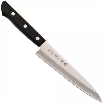 Кухонный нож универсальный Tojiro Western Knife F-318, сталь VG-10, рукоять стабилизированная древесина, черный