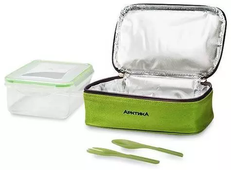 Ланч-сумка с контейнером и приборами Арктика, 2 л, 020-2000-1 зелёная