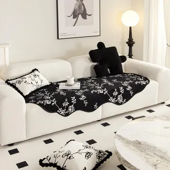European Style Chenille Sofa Cushion for Living Room Non-Slip Sofa Cover All Season Universal Sofa Towel for Living Room Decor 90x90