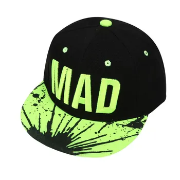 Трендовая шляпа Snapback Кепка для мальчиков и девочек с буквами, бейсболки, плоская кепка в стиле хип-хоп чёрный