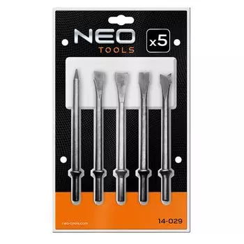 Набор зубил для пневматического молотка Neo Tools 5 шт
