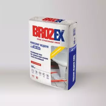 Наливной пол на цементной основе толстослойный BROZEX NF 415 НИВЕЛИР МЕДИУМ, 20 кг
