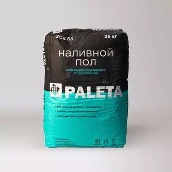 Наливной пол самовыравнивающийся тонкослойный Paleta ZOE 63, 25 кг