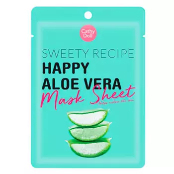 CATHY DOLL Маска тканевая для лица успокаивающая с экстрактом алоэ вера