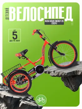 Детский велосипед Rush Hour Energy 20, год 2024, цвет Оранжевый