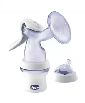 Chicco Natural Feeling Молокоотсос ручной с бутылочкой