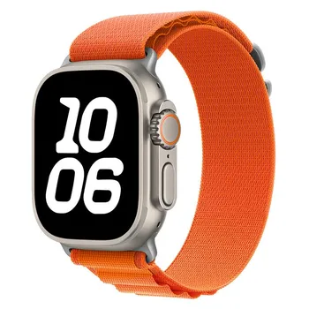 Alpine loop для Apple watch Ultra 2 Band 49 мм 44 мм 45 мм 46 мм 40 мм 41 мм 42 мм 38 мм браслет correa iwatch series 10 9 8 7 SE 6 5 4 3 ремешок 49/45/44/42/46S10 оранжевый