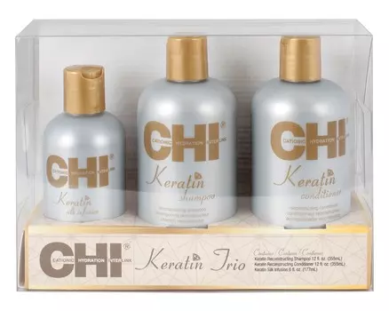 CHI Набор подарочный для ухода за поврежденными волосами / CHI KERATIN TRIO