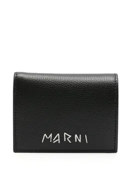 Кошелек с вышитым логотипом Marni, черный