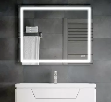 Зеркало Corozo Барго 100х80 LED с сенсорным выключателем и часами