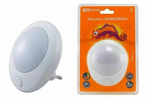 Ночник в розетку TDM ELECTRIC "Хамелеон" D 75, белый (SQ0357-0007)