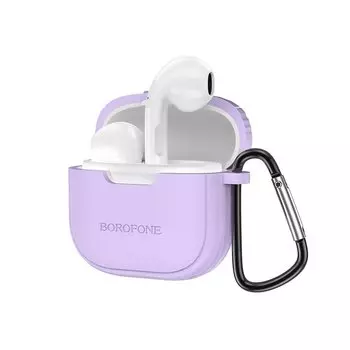 Наушники TWS Borofone BW29, белый/фиолетовый