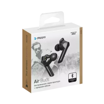 Беспроводные наушники DEPPA Air Buds, черный (44168)