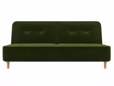 Прямой диван книжка Потрленд Микровельвет Зеленый