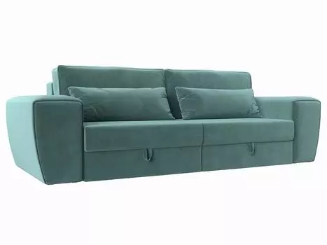 Прямой диван Лига-008 Велюр Бирюзовый