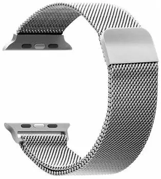 Браслет для AppleWatch (42/44mm) магнитный Milanese металлический серебро