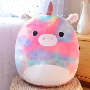 35 см Squishmallows Радуга Единорог плюшевая кукла милый мультфильм подушка дети фаршированные mini unicorn-10cm
