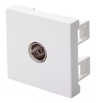 Розетка Eurolan 16A-FT-03WT TV 45×45 мм, белый
