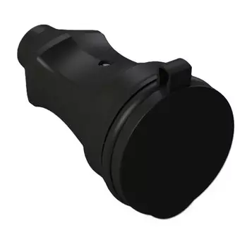 Розетка кабельная Systeme Electric MST4002BK MultiSet 2К+З каучуковая 16А/250В IP44 черная