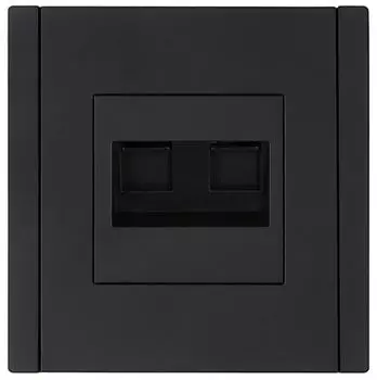 Розетка компьютерная двойная IEK FP-K20-2-K02 FORTE&PIANO RJ45 кат.6 FP134 черный