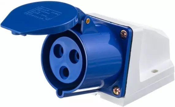 Розетка DEKraft 26031DEK стационарная 123 2Р+РЕ 32А 220В IP44 РС-102