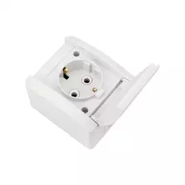 Розетка KRANZ KR-78-0816 одноместная INDUSTRIAL IP54 с заземлением, о/у, белая