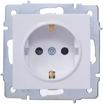 Розетка Lezard 742-0288-124B Vesna 1-м СП с заземл. защ. шторки ПБТ механизм бел.