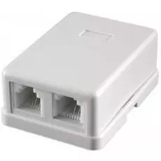 Розетка настенная Cablexpert TA-102 телефонная RJ-11 (6P4C) внешняя 2 порта, белая