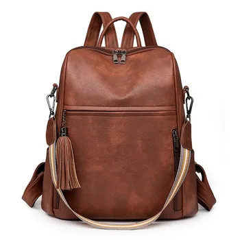 Женский рюкзак через плечо Cross Border New Retro Casual Backpack Multi Functional Big Capacity One Shoulder Crossbody Bag