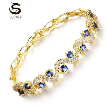 SCIONE Мода Платина Золотой Браслет Золотые Женские Аксессуары 18.5cm серебряный