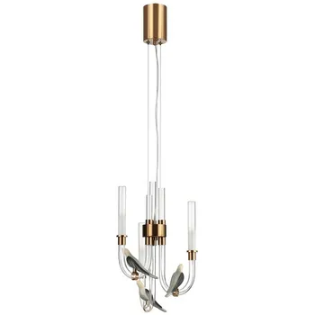 Подвесной светильник Odeon Light Lark 5431/6L золотой(под латунь)/белый градиент/беж./зеленый/ металл/стекло/керамикаLED 6W 4000K