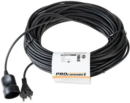Удлинитель PROconnect 11-7116 ПВС 2х0.75, 30 м, б/з, 6 А, 1300 Вт, IP20, черный (Сделано в России)