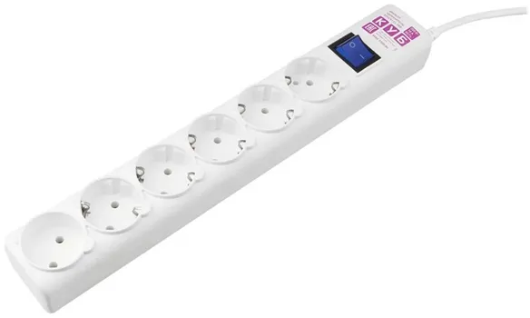 Сетевой фильтр Power Cube SPG6-А1 3,0 м 6 розеток (белый) 16А/3,5кВт (3*1,5)