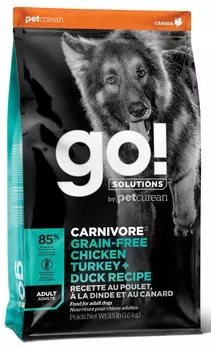 GO! CARNIVORE Grain Free All life Stages 4 вида мяса для собак (Мясное ассорти, 10 кг.)