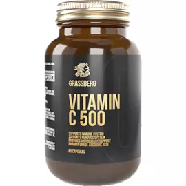 Витамин С, 500 мг, 60 капсул, GRASSBERG