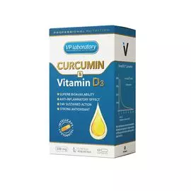 Vp laboratory Curcumin + Vitamin D3, 60 капсул, VPLab