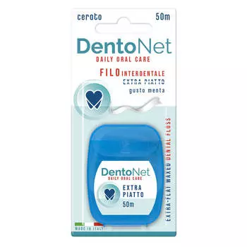Зубная нить Экстра плоская вощеная 50 м, DENTONET