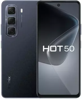Смартфон Infinix HOT 50, 6.78" 2460x1080 IPS, MediaTek Helio G100, 8Gb RAM, 256Gb, 3G/4G, NFC, Wi-Fi, BT, 2xCam, 2-Sim, 5000 мАч, USB Type-C, Android 14, черный (X6882 256+8)