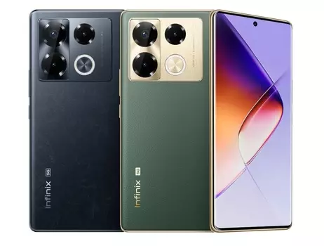 Смартфон Infinix Note 40 Pro+ 5G, 6.78" 2436x1080 AMOLED, MediaTek Dimensity 7020, 12Gb RAM, 256Gb, 3G/4G/5G, NFC, Wi-Fi, BT, 3xCam, 2-Sim, 5000 мАч, USB Type-C, Android 14, черный (10057575)