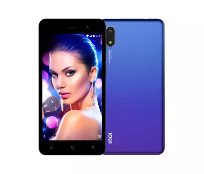 Смартфон INOI 2 2021, 5" 854x480 TN, Unisoc SC9832E, 1Gb RAM, 8Gb, 3G/LTE, WiFi, BT, 1xCam, 2-Sim, 2500mAh, micro-USB, Android 10 (Go edition), синий (4660042757773)