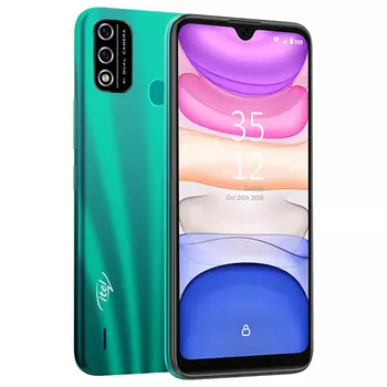 Смартфон ITEL A48, 6.1" 720x1440 IPS, Unisoc SC9832E, 2Gb RAM, 32Gb, 3G/4G, Wi-Fi, BT, 2xCam, 2-Sim, 3000 мА⋅ч, Micro-USB, Android 10, зеленый